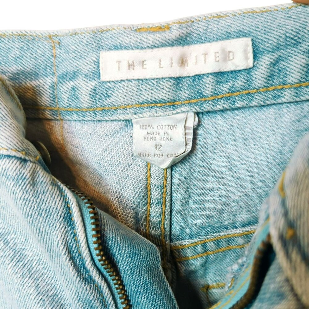 The Limited Upcycled Girls Denim & Cotton Skirt Horse Print Ruffle Hem Size 12 - Picture 3 of 11